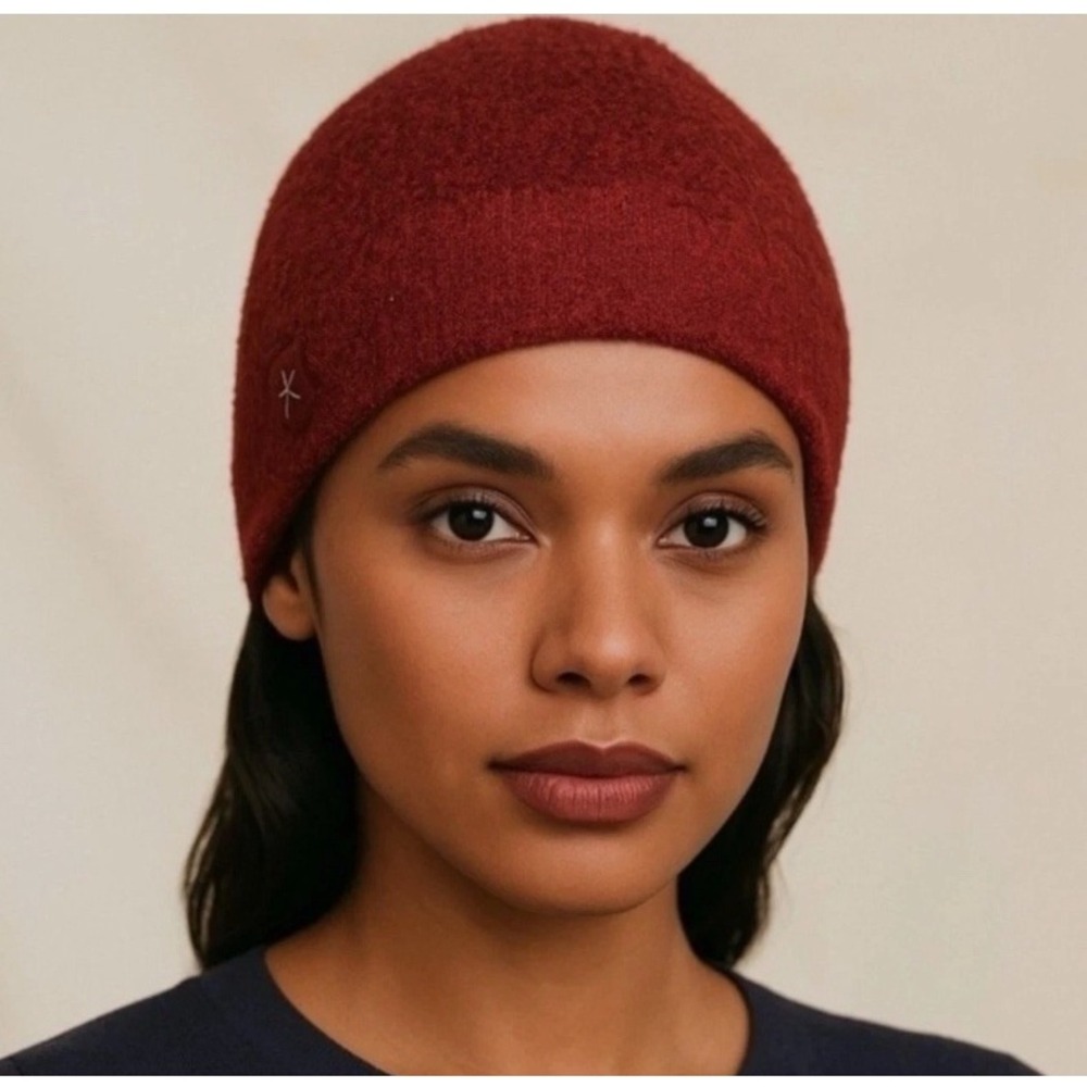 Barefoot Dreams CozyChic Lite Confetti Beanie Crimson Rosewood One Size OS